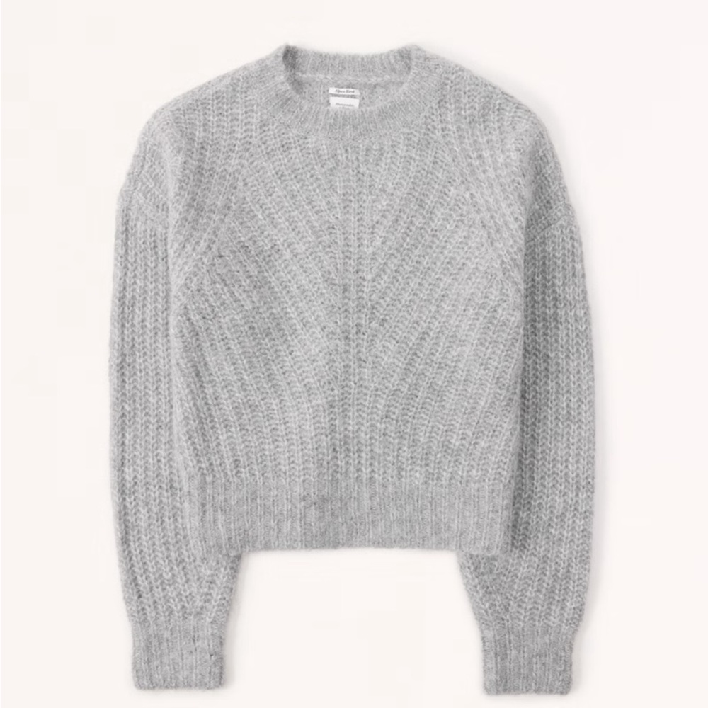 Abercrombie Grey Alpaca blend wool crew sweater Small